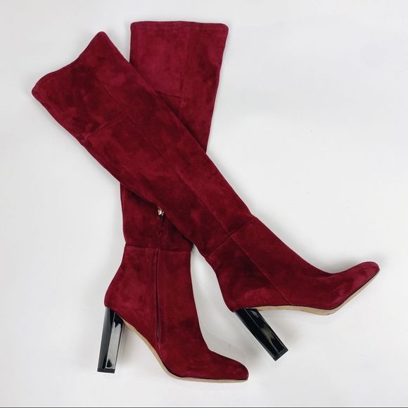 Diane Von Furstenberg Shoes - Diane Von Furstenberg Suede Over the Knee Heeled Boots